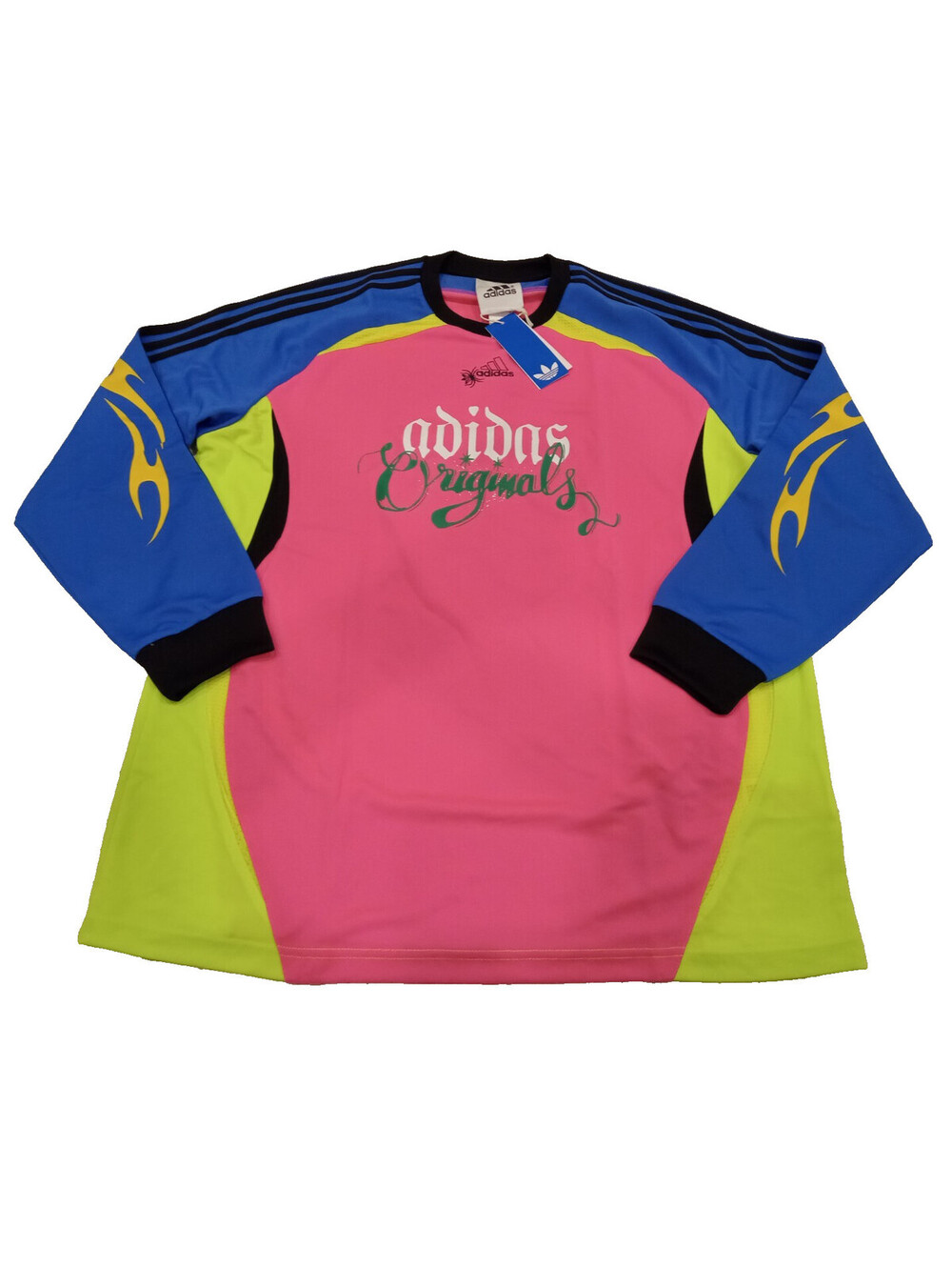 adidas Spiders Goalkeeper Jersey Mens Large Pink Blue Graphic Top JW0203 NWT L